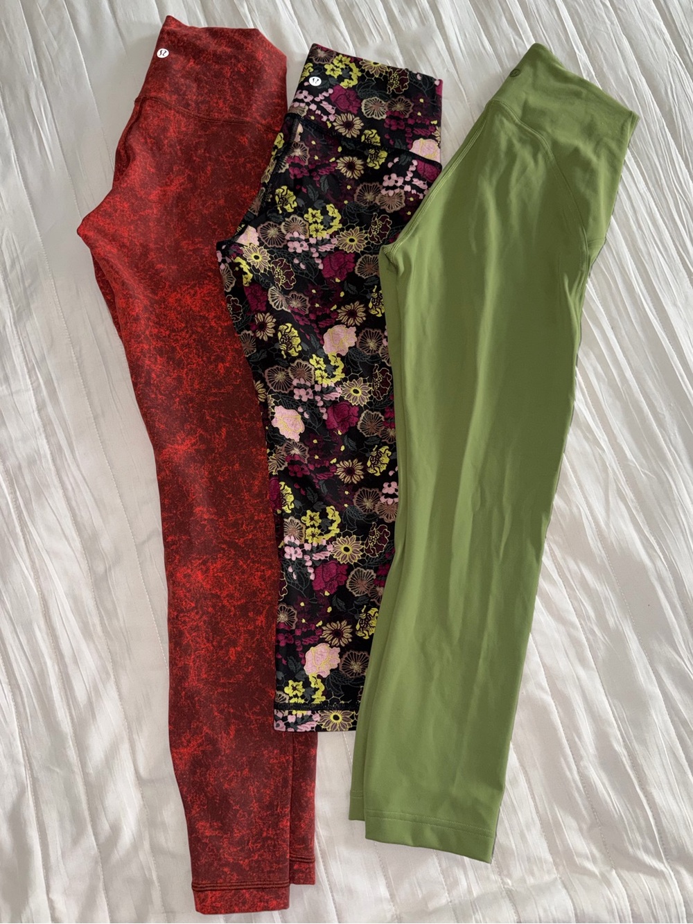 3 Lululemon - Green, Floral, and Red